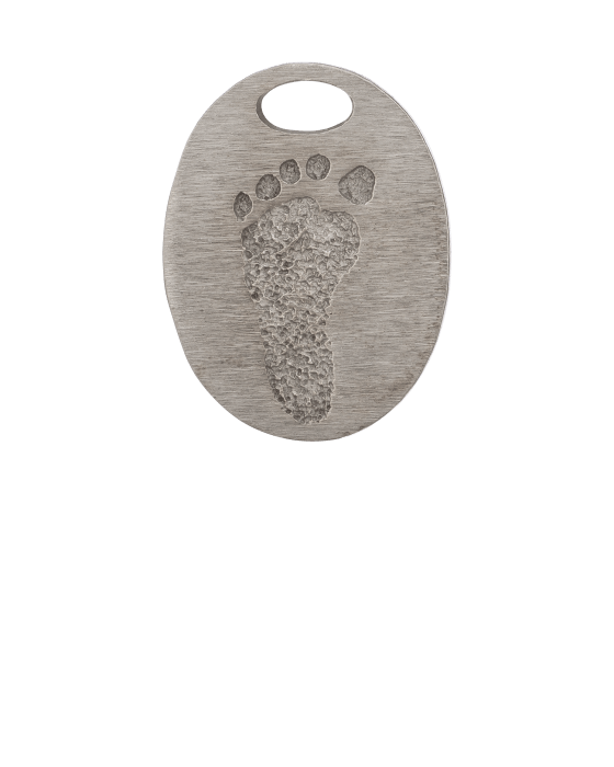 Oval Bronze Footprint Keepsake Pendant